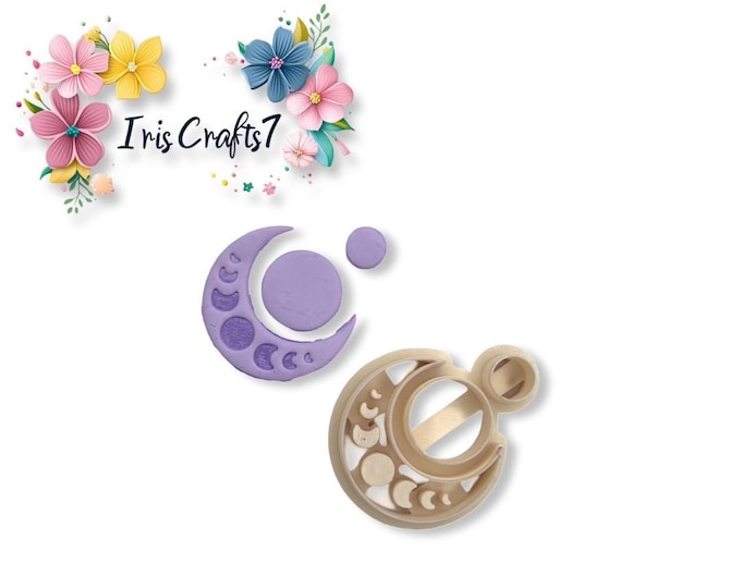 Moon Combo 2 Polymer Clay Cutter - Earrings Making - Ceramic Tools