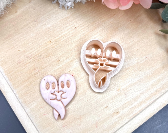 Ghosts in Love Polymer Clay Cutter - Ceramic Tools - Handmade Jewellery