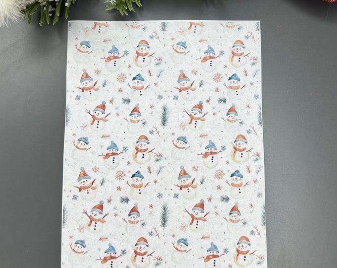 Snowmen 1 image transfer paper_ Clay tools_ Polymer clay transfer_ Magic transfer paper