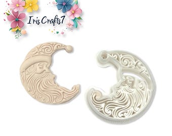 Santa Claus Crescent Moon Polymer Clay Cutter for Jewellery and Earring Making