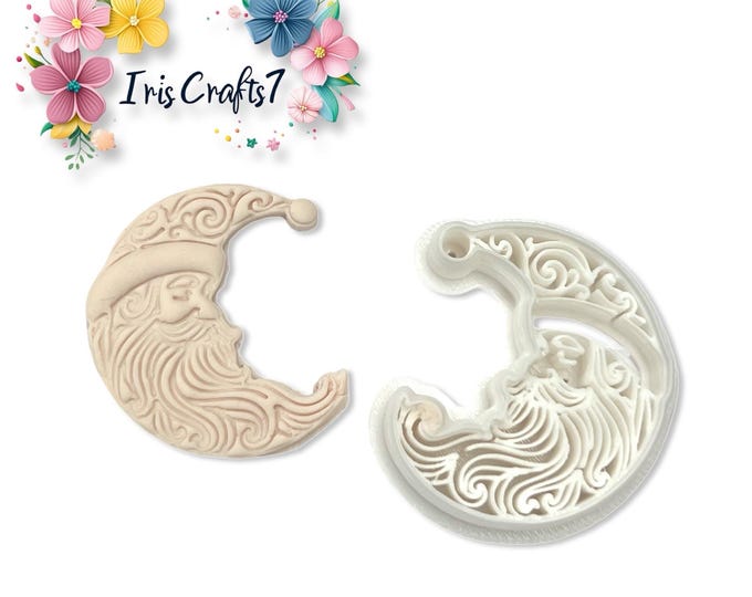 Santa Claus Crescent Moon Polymer Clay Cutter for Jewellery and Earring Making