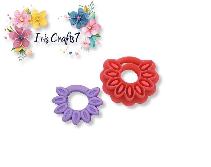 Daisies Circle Polymer Clay Cutters - Earrings Making - Ceramic Tools