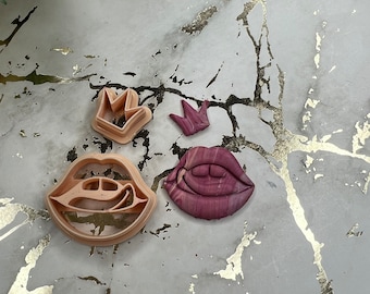 Polymer Clay Cutter Lips with Crown Design, Cute Craft Tool for DIY Jewelry, Accessories & Scrapbooking