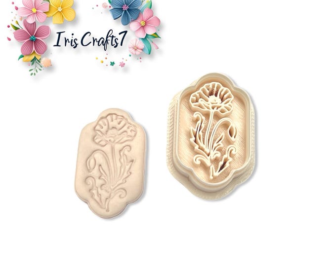 Delicate Poppy Polymer Clay Cutter – Intricate Earring Making Tool – Decorative Clay Shape Cutter for Handmade Jewellery & Crafts