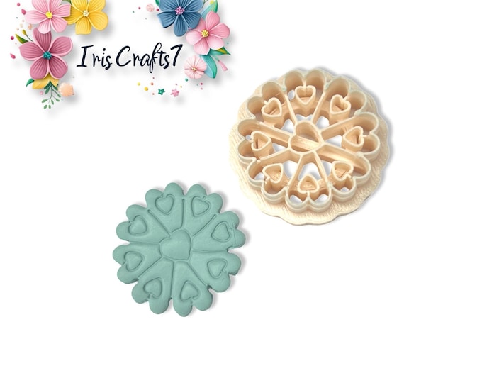 Heart Flower Polymer Clay Cutter for Floral Earrings Jewelry