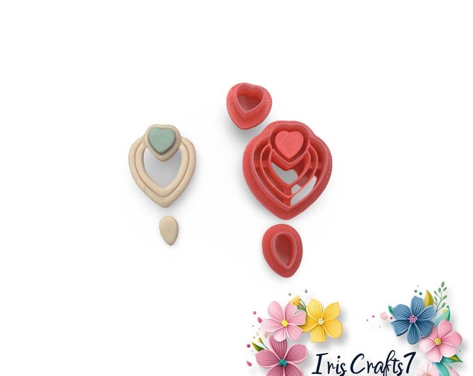 Heart Earring Combo No 3 Polymer Clay Cutters for Jewelry Tool