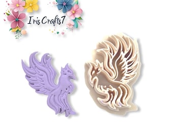 Polymer Clay Cutter Phoenix 2 - Handmade Clay Tools for Earrings, Jewelry Making Supplies, Precision Crafting Mold