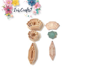 Art Deco Geometric Polymer Clay Cutters Earring Jewelry Tool Set