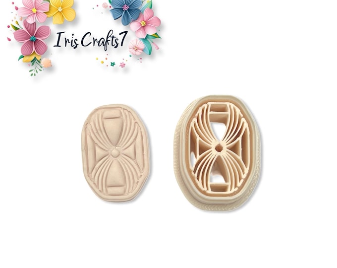 Floral Oval 2 Polymer Clay Cutter – Symmetrical Clay Tool – Elegant Earring Shape Cutter for Jewellery Crafts