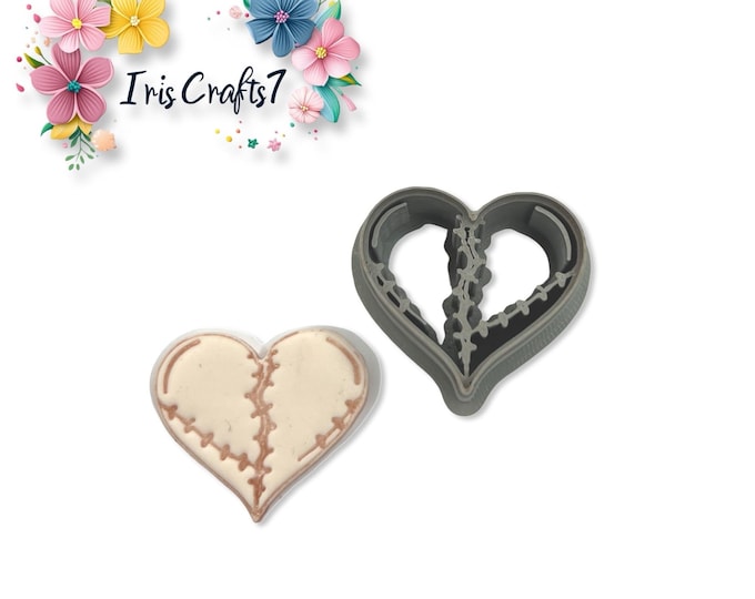 Stitched Heart Polymer Clay Cutter Valentine Earring Jewelry Tool
