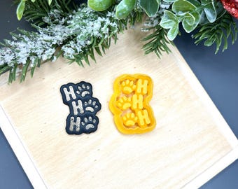 HoHoHo Polymer Clay Cutters, Christmas Paw Print Earring Tools, Festive Xmas Jewelry Making