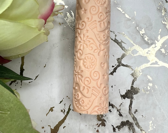 Polymer clay texture roller Christmas 6