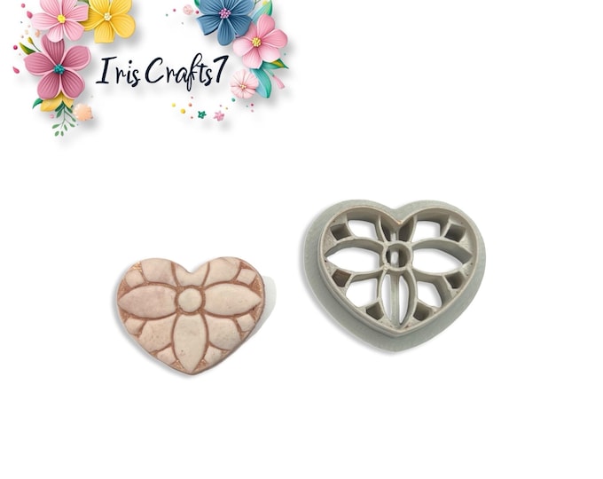 Heart Flower No 2 Polymer Clay Cutter for Valentine Earrings Jewelry Tool