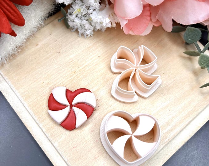 Heart Lollipop Polymer Clay Cutter - Valentine's Earrings - Handmade Jewellery