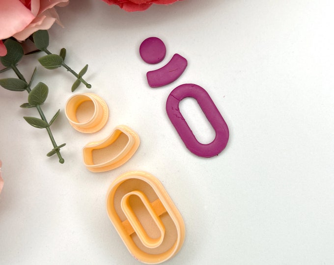 Clay cutters Geometric combo A| Polymer clay cutters| Ceramic tools| Jewellery tools| Clay tools