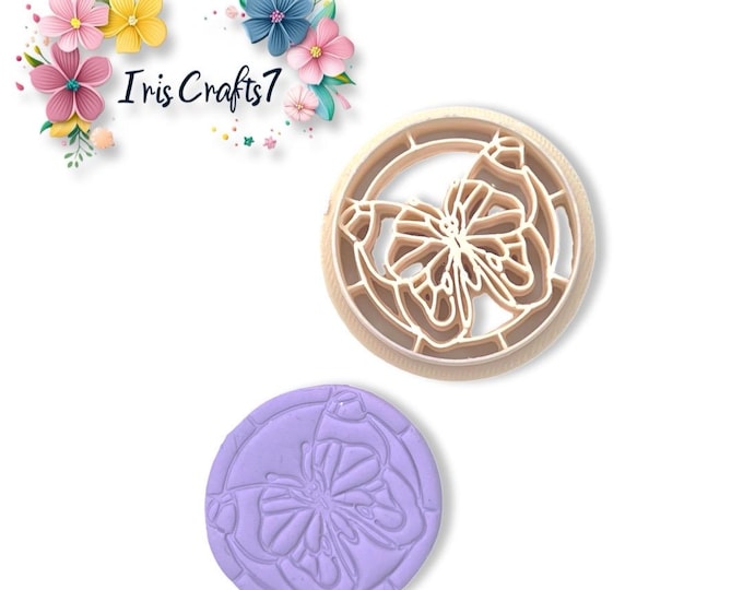 Butterfly in a Circle Polymer Clay Cutter for Earring Making