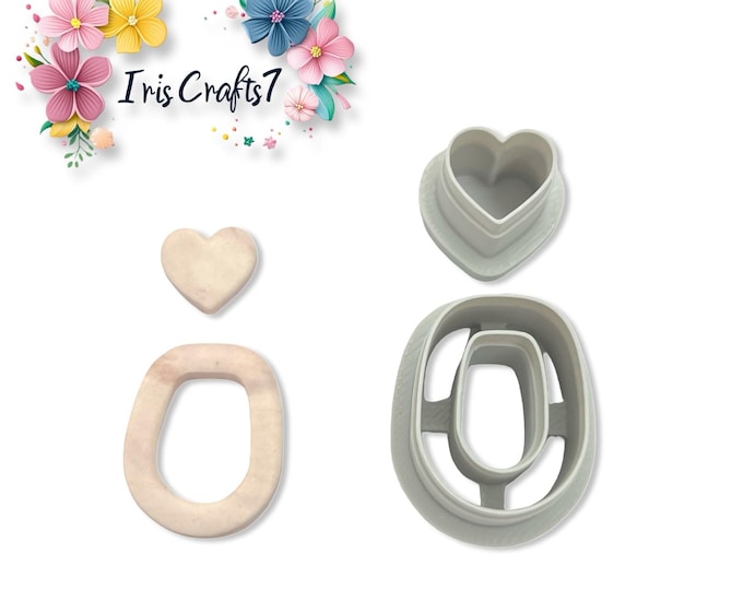 Organic Love Polymer Clay Cutters for Valentine Earrings Jewelry Tool