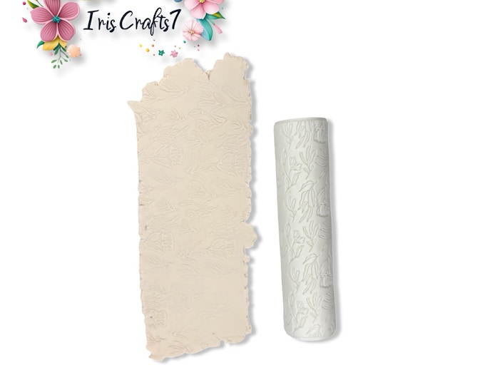 Outline Flowers No.4 Texture Roller Polymer Clay Floral Earrings Tool