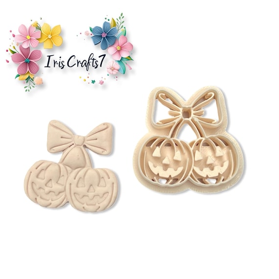 Pumpkin Cherries Polymer Clay Cutter for Autumn Earring Making, DIY Craft Tool
