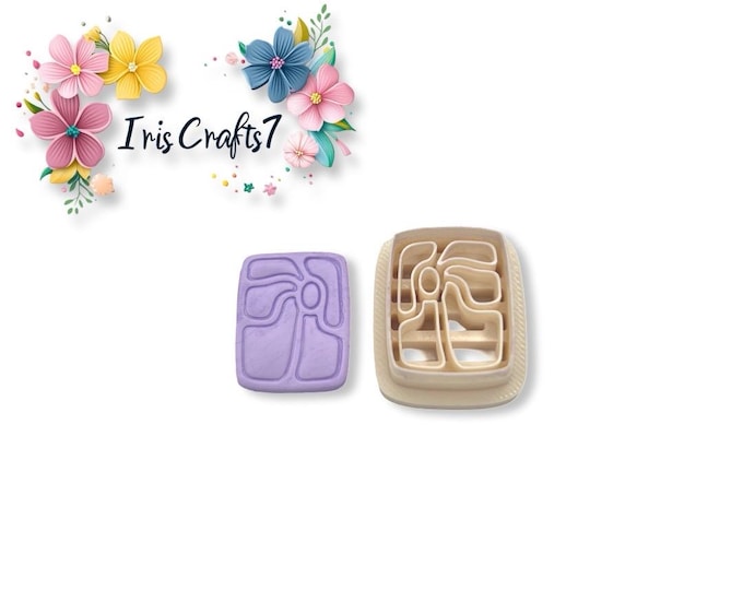 Abstract Flower Stamp 2 Polymer Clay Cutter - Ceramic Tools - Earrings Making