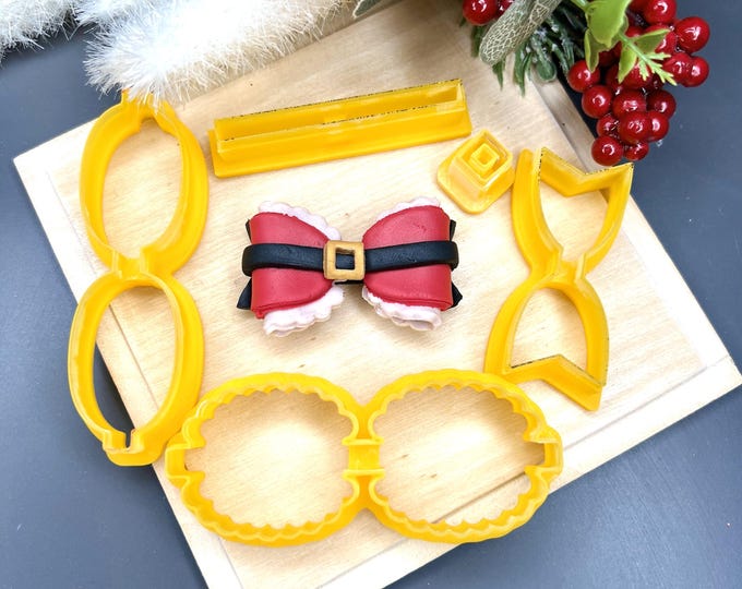 Santa Bow Template Polymer Clay Cutters - Christmas Earrings - Handmade Jewellery