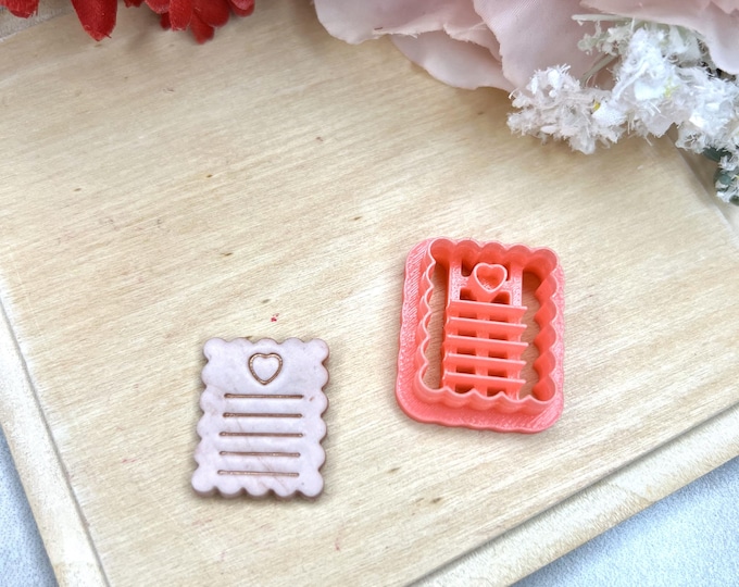 Love Letter 1 Polymer Clay Cutter - Ceramic Tools - Handmade Earrings - Valentine Jewellery