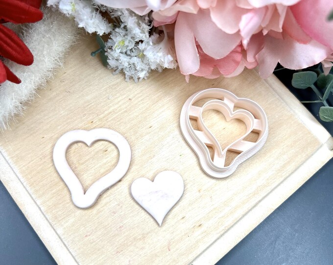 Heart Outline 1 Polymer Clay Cutter - Valentine's Earrings - Handmade Jewellery