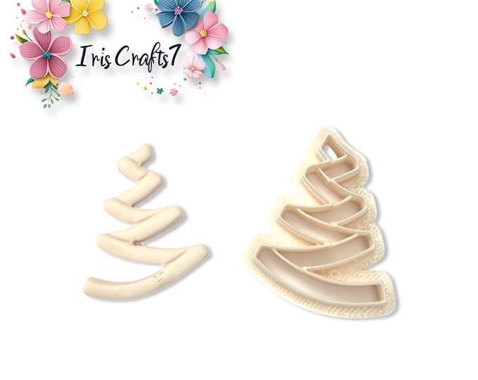 Unusual Christmas Tree no. 3 Polymer Clay Cutter, Holiday Craft Tool, Xmas Cutting Mold