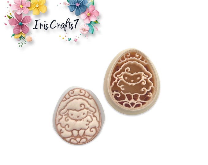 Lamb Egg Polymer Clay Cutter for Easter Earrings