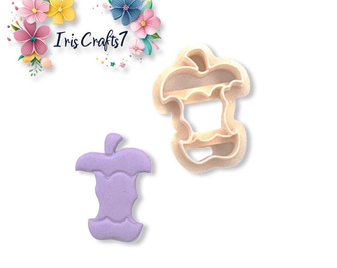 Bite Apple 1 Polymer Clay Cutter - Ceramic tools - Back to School Earrings