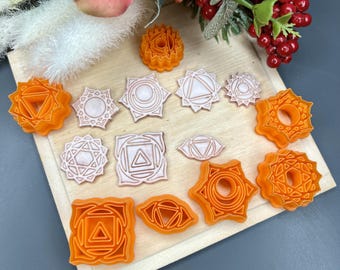 Polymer Clay Cutters – Chakra Symbol Set for Jewelry and Earrings