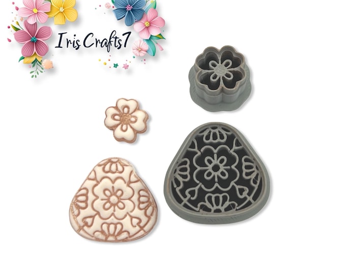 Floral Triangle Set Polymer Clay Cutter Earrings Jewelry Tool