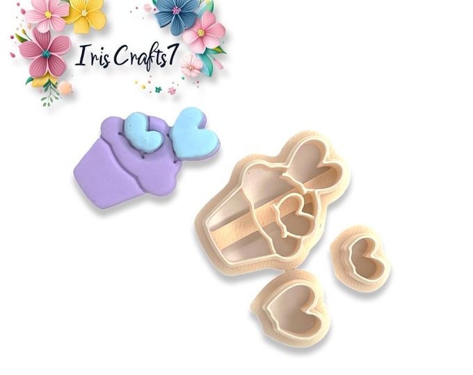 Cupcake 1 polymer clay cutter / earrings cutter