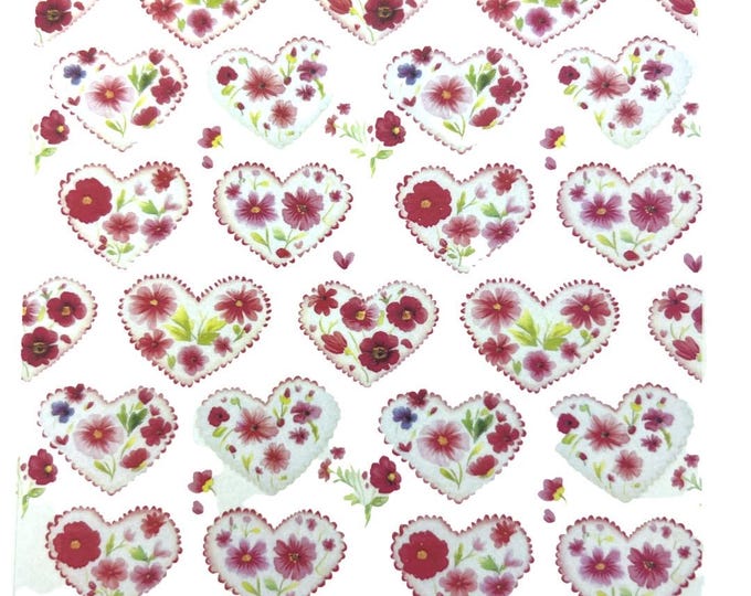 Heart with Flowers 1 image transfer paper_ Clay tools_ Earring making_ Magic transfer paper_ Water soluble paper