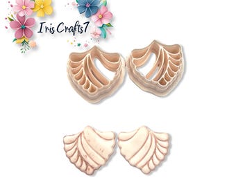 Polymer Clay Cutter for Earrings – Art Deco Seashell Design, Handmade Tool