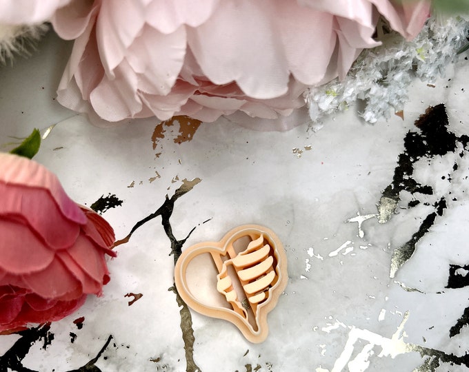 Clay cutters Love to the bone| Valentine earrings| Ceramic tools| Polymer clay cutters| Silver clay