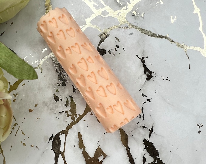Polymer clay texture roller 31 boho hearts