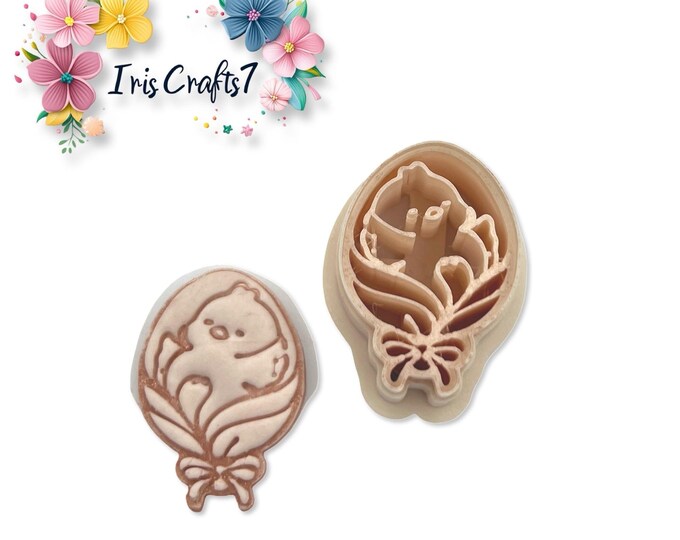Egg Balloon Chick Polymer Clay Cutter for Easter Earrings