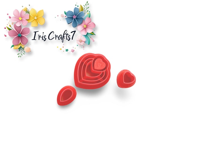 Heart Earring Combo 3 Polymer Clay Cutters - Handmade Earrings - Ceramic Tools