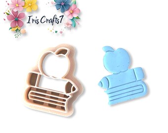 Books with Apple  Polymer Clay Cutter - Ceramic tools - Earrings Making