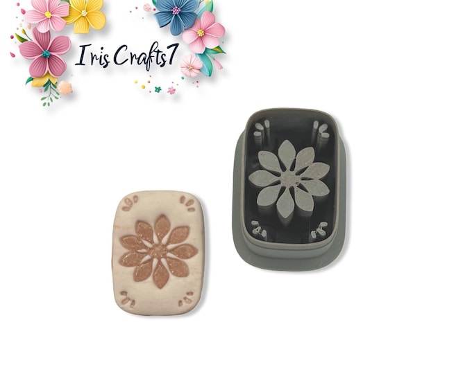 Floral Tile Polymer Clay Cutter Rectangle Earrings Tool