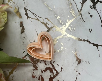 Abstract Heart with Lines Polymer Clay Cutters for Earrings & Crafts | Jewellery Making