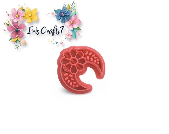 Flower Moon 2 polymer Clay Cutter - Ceramic Tools - Handmade Earrings