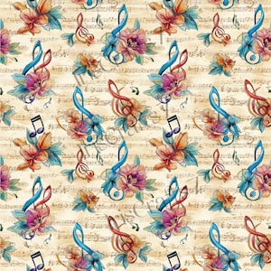 Carta per trasferimento di immagini di note musicali per la realizzazione di orecchini in argilla - Carta idrosolubile
