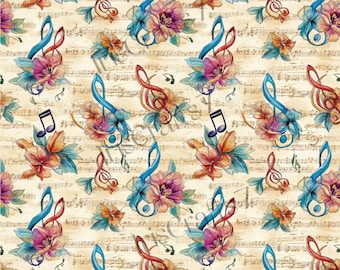 Music Notes Image Transfer Paper for Clay Earring Making - Water Soluble Paper