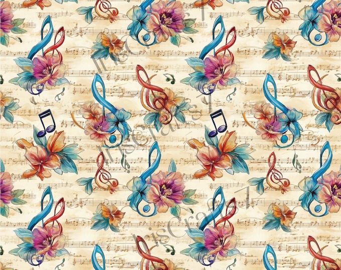 Music Notes Image Transfer Paper for Clay Earring Making - Water Soluble Paper