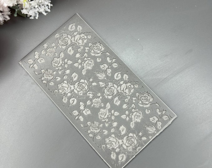 Polymer clay texture mat Roses 3_ Rubber texture mat_ Floral texture_ Clay tools_ Jewellery tools