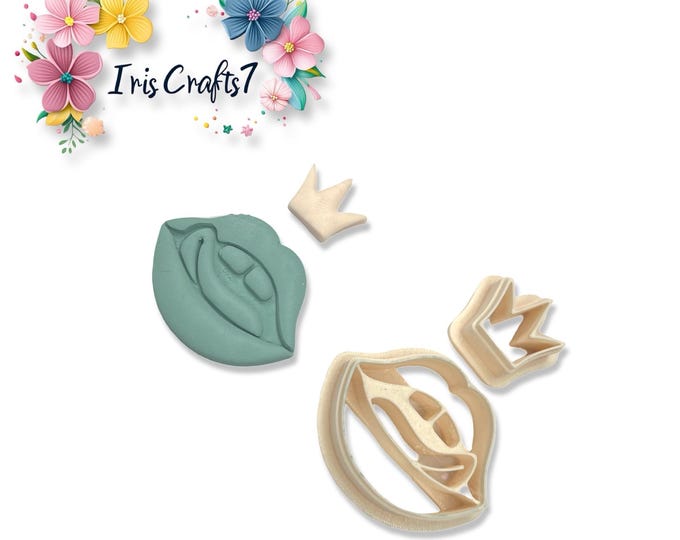 Lips With Crown Polymer Clay Cutter for Earrings Jewelry Tool