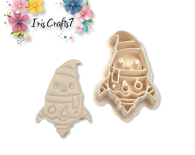Kawaii Christmas Rocket Polymer Clay Cutter for Earring and Jewellery Making