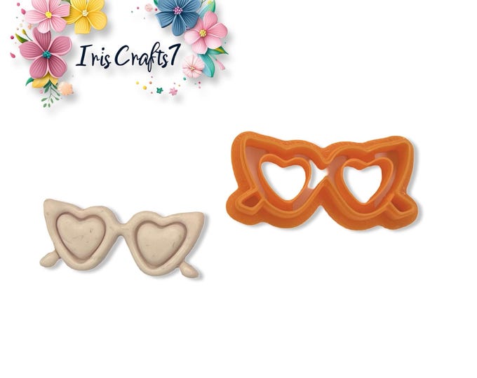 Clay Cutters Heart Glasses – Fun Earring Making Tools, Polymer Clay Jewelry Supplies, Cute Sunglasses Shape for DIY Crafts & Accessories
